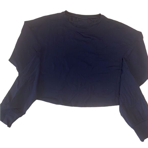 Lululemon Blue Pullover Long Sleeves Crop Top Size Large - Picture 5 of 10